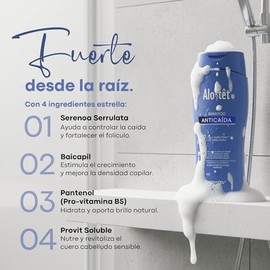 Alostêt Shampoo Anticaída Normal 400 ml | Uso diario, densidad capilar, hombres y mujeres, cabello con caída
