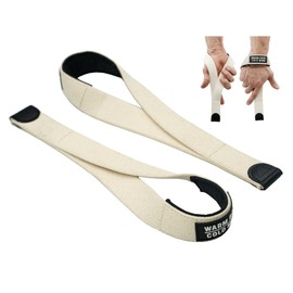 WARM BODY COLD MIND V2 Lifting Wrist Straps for Weightlifting - Hand Straps for Powerlifting, Weight Lifting, Bodybuilding Functional/Cross Training, Deadlift Gym Bar, Cotton (White PRO)