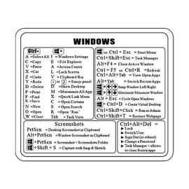 Quick Reference Guide Keyboard Shortcut Stickers, Laptop Keyboard Shortcuts Stickers for Windows, for Any PC Laptop or Desktop (Black) Size: 3" x 3"