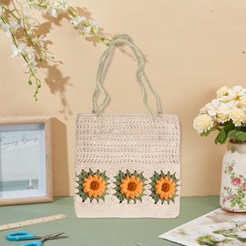 FREEBLOSS Crochet Sunflower Bag Set Crochet kit for Beginners with Step-by-Step Video Tutorials Crochet Knitted Bag Set for Adults Knitting Kit Crochet Starter Kit for Knitting Enthusiast