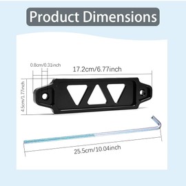Battery Hold Down Bracket Holder, Aluminum Alloy Car Battery Hold Down Bracket, Battery Hold Down Bracket with 10in J Bolts, Battery Tray for Car Battery Mount Bracket Hold Lock Accessories (Black)