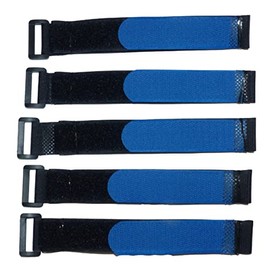 Benristraps Reusable,Adjustable, Utility Hook and Loop Cinch Strap with Buckle, Cable tie, tie Down, Fastening Straps for Storage, Organisation, Bundling (Black with Blue end, 25mm x 25 cm)