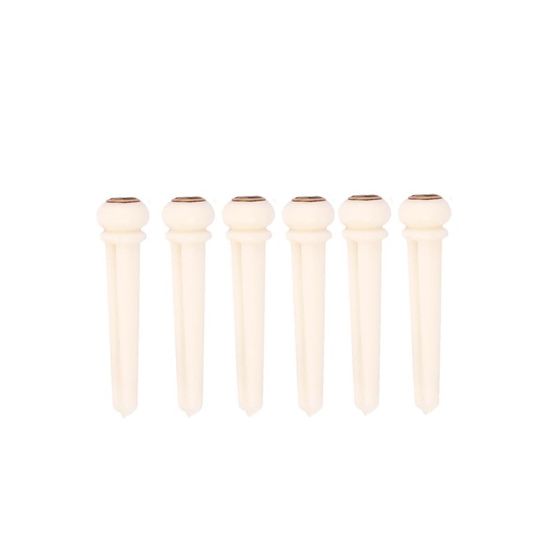 RuiJOTWAT 6pcs Bone Guitar Bridge Pins with Brass Circle and