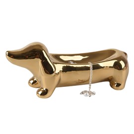 PASDUCHAS Dachshund Ring Holder, Weiner Dog Ceramic Trinket Tray for Women Men