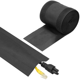 ECOHomes Carpet Cord Cover To Hide Cables, Cords, Wires On Floor - Cord Covers Strip Wire Protector & Cable Management Keep Cables Organized, for Homes, Office, Commercial Space (Black 4 Inch x 30 FT)