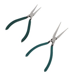 Operitacx 2 Stück Warp -Strickklemme Zubehör für Kettenwirkmaschinen Loom-Nadelwerkzeug Zange lange Spitzzange Zange mit geradem Körper Zange Nadelnase Loom-Nadelzange Nasenzange Gummi Grün