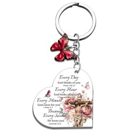FAFQBING Christian Gifts for Women Inspirational Faith Keychain Religious Bible Verse Keychains Encouragement Gifts Birthday Gift Ideas for Teen Girls