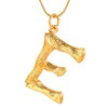 FOCALOOK Statement Bamboo Necklace, 14K Gold Plated Initial Name Pendant