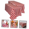 WOONEKY Striped Tablecloth Waterproof Fitted for Christmas Party Cover Black