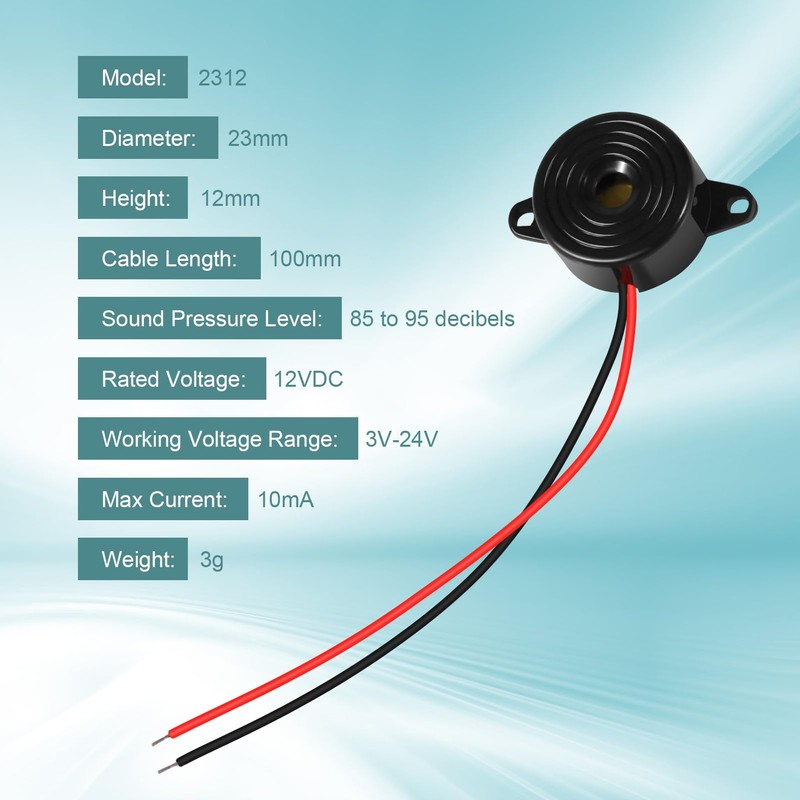 Piezo Electronic Buzzer 12V Tone Active Alarm Electronic Buzzer Alarm