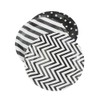 Dulousia Black Striped Polka Dot Chevron Paper Plates 36pcs -