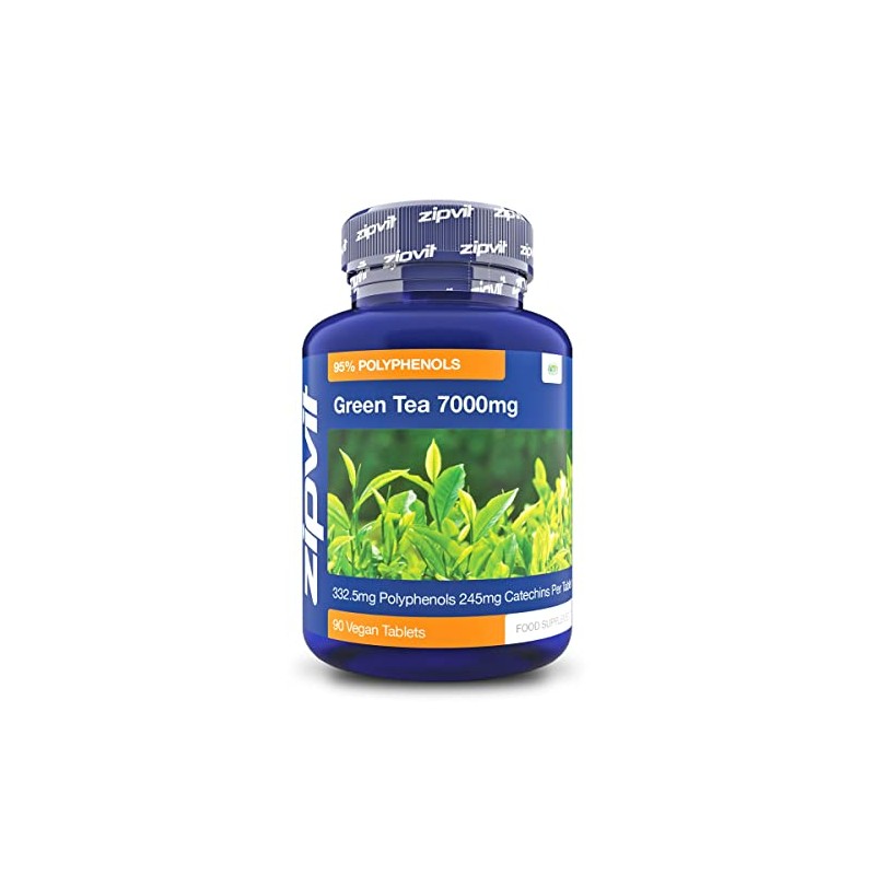 Green Tea Extract 7000mg Antioxidant, 95% Polyphenols. 90 Vegan Green