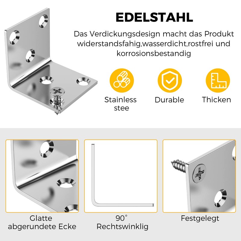 VOCIBO® Angle Connectors, Metal Angle 90 Degrees, 40 x 40