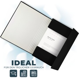 Netuno Portfolio Folder A4 Cardboard 40 mm Black Document Folder Folding Folder Cardboard Folder with Elastic Band PP Pack of 1