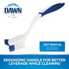Dawn Dish Brush with Soft Nylon Bristles and Scraper, Blue/White