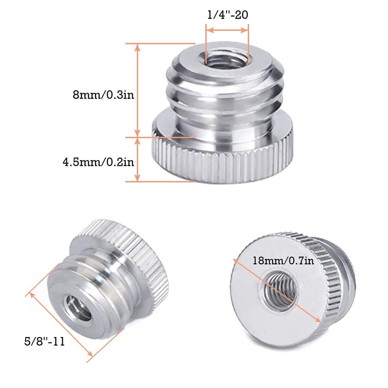 Camera Screw Converter Adapter Microphone Screw Adapter 1/4" Female to