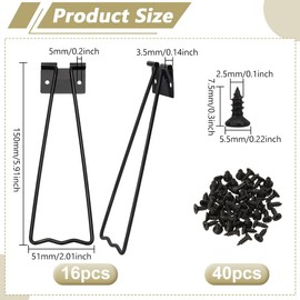 FINGERINSPIRE 16Pcs Photo Frame Easel Back Stand Alloy Photo Frame Bracket Black Picture Frame Easel with 40Pcs Screws Alloy Photo Frame Back Support Tabletop Picture Stands Photo Frame Accessories