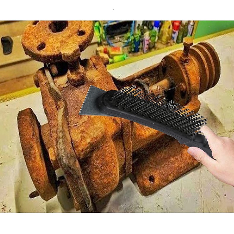 Wire Brush Set of Heavy Duty, 4 Rows Carbon Steel