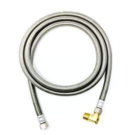 Shark Industrial Premium Stainless Steel Dishwasher Hose - 6 FT No-Lead Burst Proof Water Supply Line 3/8" comp x 3/8" comp with attached 90 degree elbow - 10 year warranty
