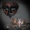 Couples Copper Roman and Rose Gold Dragon Costume Party Masquerade