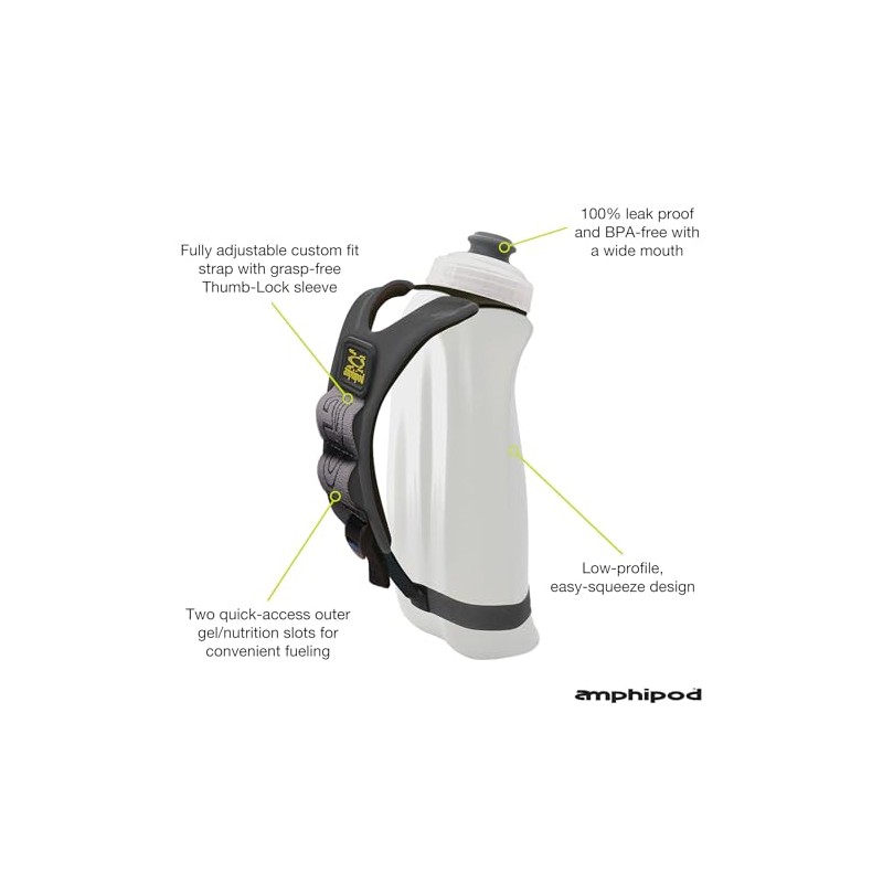 Amphipod Hydraform Ergo Minimalist Handheld Water Bottle, BPA-Free Hydration Pack