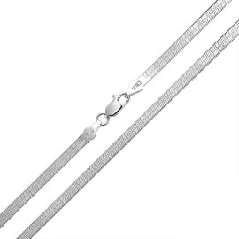 SA Chains 4mm Sterling Silver 925 Italian Herringbone Chain Necklace Bracelet Anklet with Lobster Claw Clasp - inch 16"/40cm