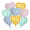 8pcs Checkered Heart Balloons Striped Plaid Heart Mylar Balloons for