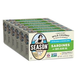 Generic SEASN SARDINS SKINLESS & BONELESS IN 100% OLIVE OIL 6 4.37 CANS