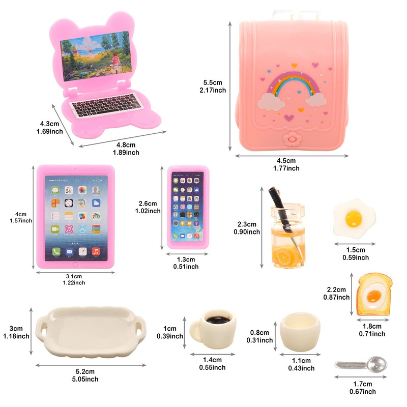 Festfun Doll Accessories Bag Laptop Tablet Phone Headset Accessories for