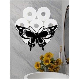 Lovely Butterfly Toilet Tissue Holder,Animal Paper Holders,Decorative Metal Papers Holder,Funny Toilet Animal Storage for Bathrooms,Bathroom Paper Organizer for Extra 8 Rolls Wall Mounted Art Decor