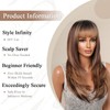 Allbell Honey Brown Wigs for Women Long Straight Layered Wig