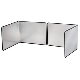 Silver Large 2 Pieces 2 Sided Stainless steel Splatter Guard for Frying Stove Top,Oil Splash Guard Cooking for Stove,Non Stick Foldable Splatter Screen