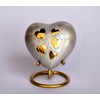 Esplanade Brass Cremation Mini Heart Urn Keepsake Memorial, Small Urn