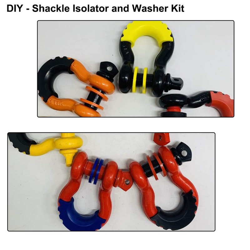 MuHize Black D-Ring Isolator Kit for 3/4" Shackles - 2