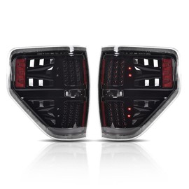 DOTCOM LED Tail Lights Assembly Fit For Ford F150 2009 2010 2011 2012 2013 2014 Pickup Rear Brake Lamps, Clear Lens Black Housing BL3Z13405B, BL3Z13404B Left & Right Luces Traseras Faros Traseros