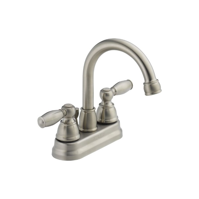 DELTA FAUCET Peerless Claymore Centerset Bathroom Faucet, Brushed Nickel Bathroom