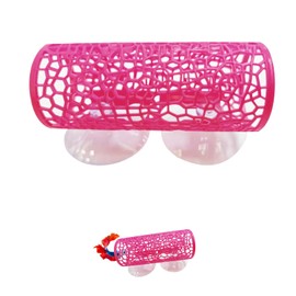 Betta Tunnel Hideout Pink Floating Fish Cave with Suction Cups Betta House for Play Rest and Breeding Aquarium Decor Small Fish Tank Safe Resin Betta Toys and Hide Shelter