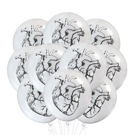 Heart Latex Balloons 12 Count, Anatomically Correct Birthday Decoration Classroom, Doctor Surgeon Nurse Medical Party Event Supply, Anatomy Education, 12 Inch Standard Size