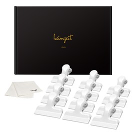 heimzeit Design Sealing Clips for Food Bags, Bags and Documents Made of High-Quality Stainless Steel in White [Pack of 12, 40 x 15 x 15 mm] Coloured Sealing Clips, Strong Spring Force