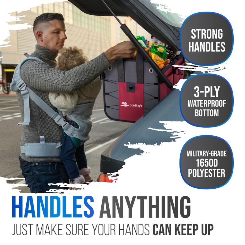 Car Trunk Organizer – Large Collapsible Storage Box with Adjustable