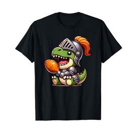 Ren Faire T-Rex Dinosaur Medieval Knight Armor Turkey Leg T-Shirt