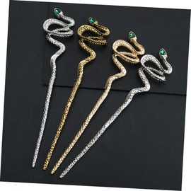 BIUDECO Snake Shape Rhinestone Hair Chopsticks Hair Sticks for Buns Women's Hair Sticks Minimalist Fashi