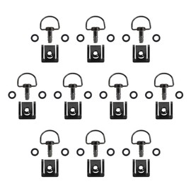 Porotmotor Motorcycle Race Fasteners Quick Release D-Ring 1/4 Turn Race Fasteners Clip Style Type C (Chrome Black （Black Clips）, 19mm)