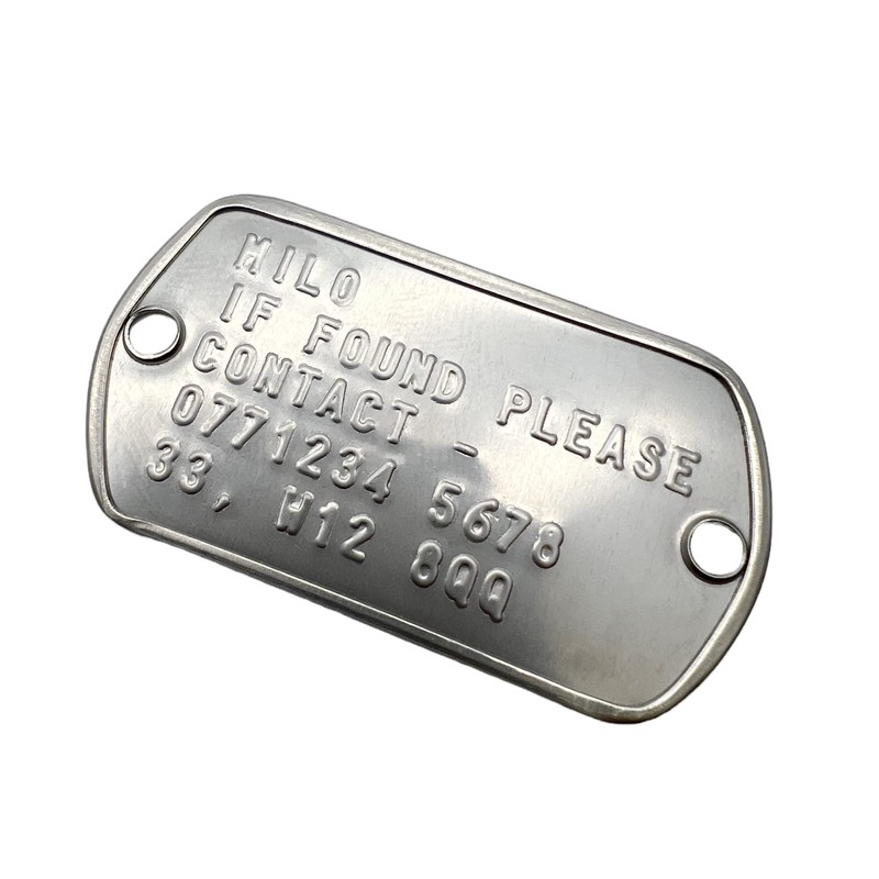Pet Finder Lost ID TAG 2 Hole Design Military Army