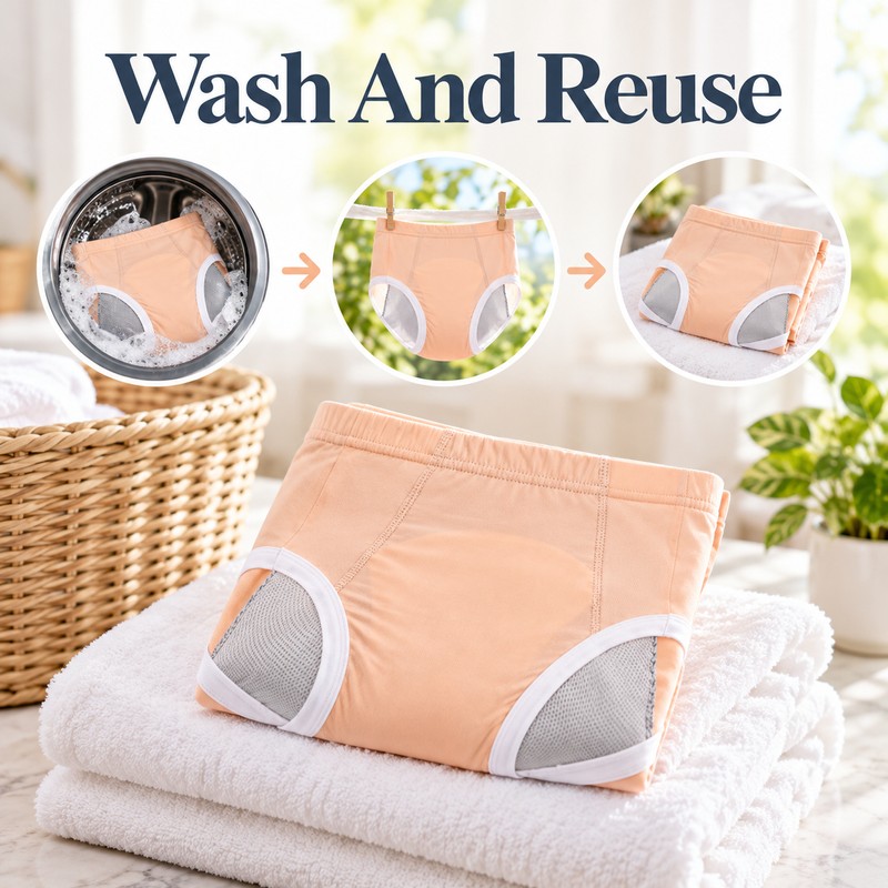 Washable Adult Incontinence Cloth Diaper – Comfortable Cotton Reusable Leak-Resistant
