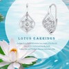 Lotus Earrings 925 Sterling Silver Lotus Flower Leverback Earrings Yoga