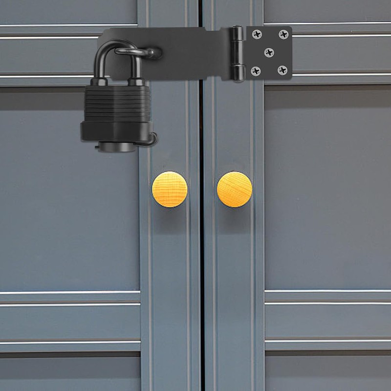 Stainless Steel Deadbolt Lock Hasp with Padlock & Screws, 5