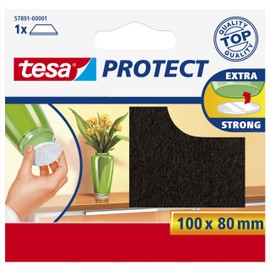 tesa Protect Filzgleiter, rechteckig, 100mm:80mm, braun, 1 Stück