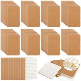 Harloon 100 Pcs Mini Notebook Bulk 4 x 2.5 Inches Small Pocket Notepad Blank Lined Wallet Memos Journal Valentines Party Favors for Student Teacher Coworker Team Office School, 60 Pages(Brown)