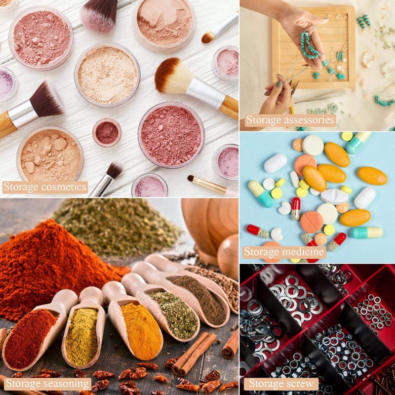 BTYMS 50 Pieces Clear Plastic Cosmetic Containers with Lids Refillable